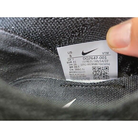 Nike React Phantom Run Flyknit 2 Shoes Mens 8 Black Team Orange Running Sneakers - Picture 8 of 8